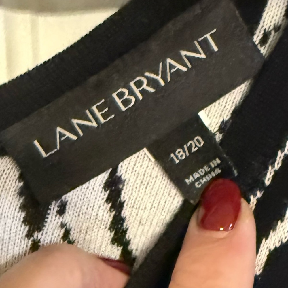 Lane Bryant Monochrome Chevron Long Sleeve Dress - Picture 3 of 3